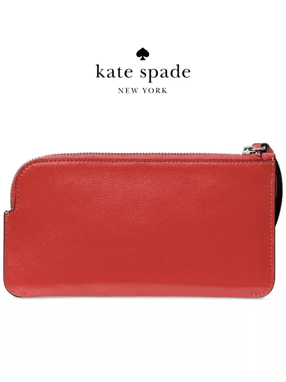 NWT kate spade Zippy Wristlet Heirloom Tomato Red Leather Card Holder